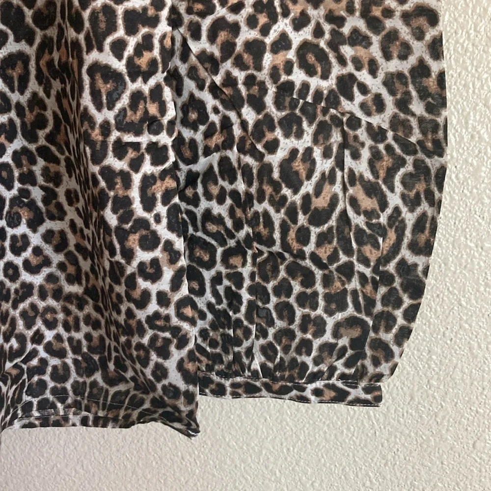 J.Crew Leopard Print Smocked Button-Back Blouse (Size XS)